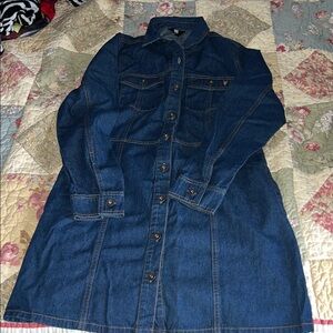 Frye Dark Blue Denim Button-Front Dress size medium